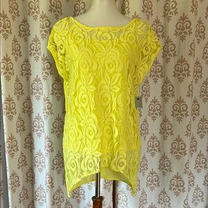 Apt 9 Yellow Lace Women Top M NWT
